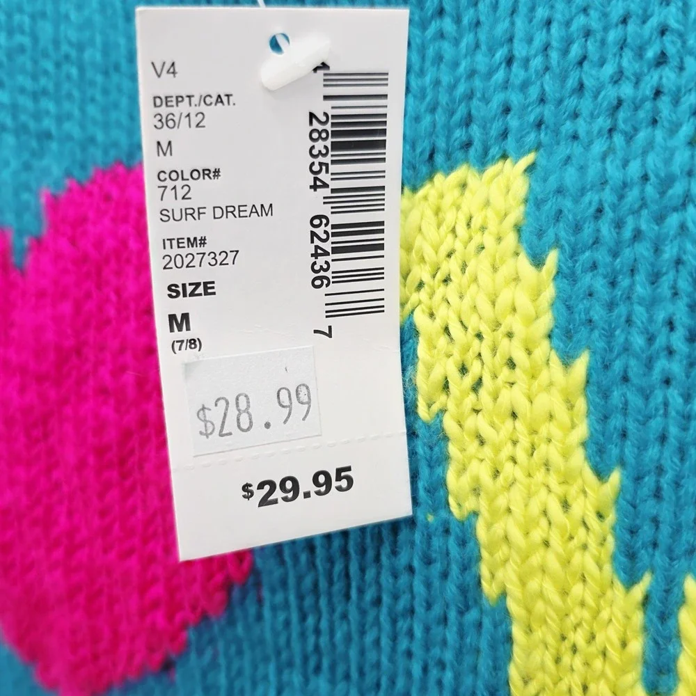 The Children's Place Sweater Short Sleeve Oversized Girl's Teal Love Colorful‎
